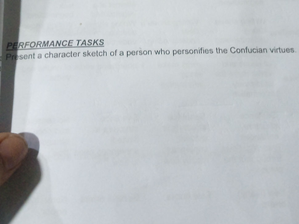 PERFORMANCE TASKS Present a character | StudyX