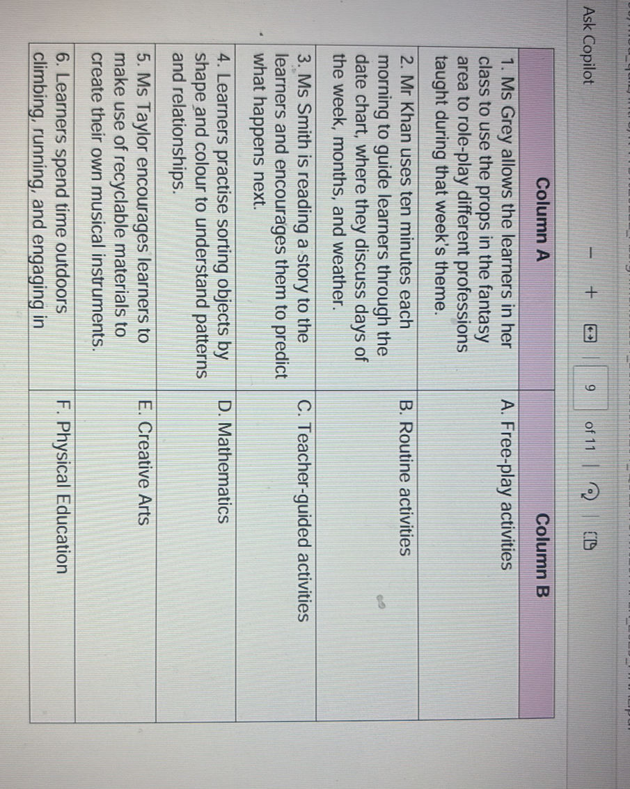Match the activities in Column A with the | StudyX