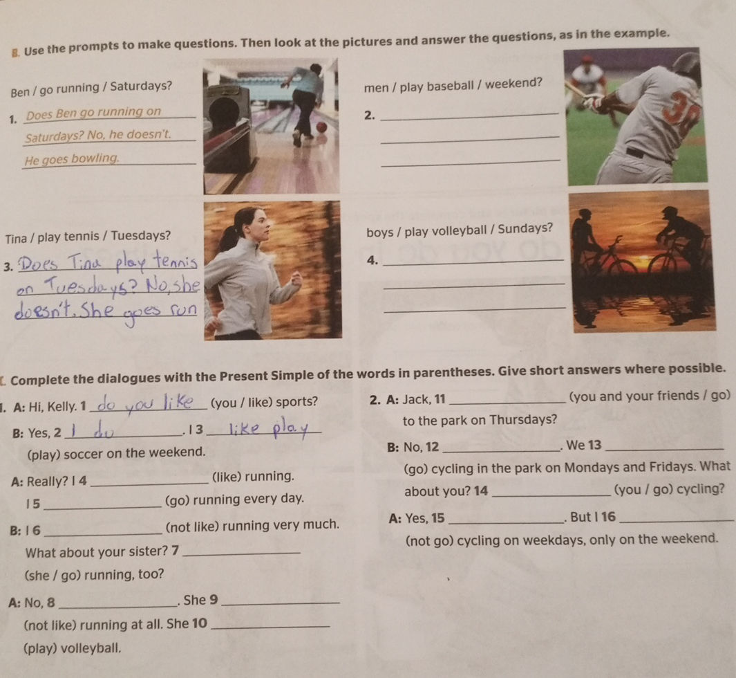 B. Use the prompts to make questions. Then | StudyX