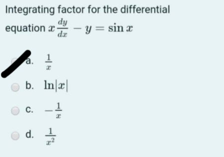 Integrating factor for the differential | StudyX