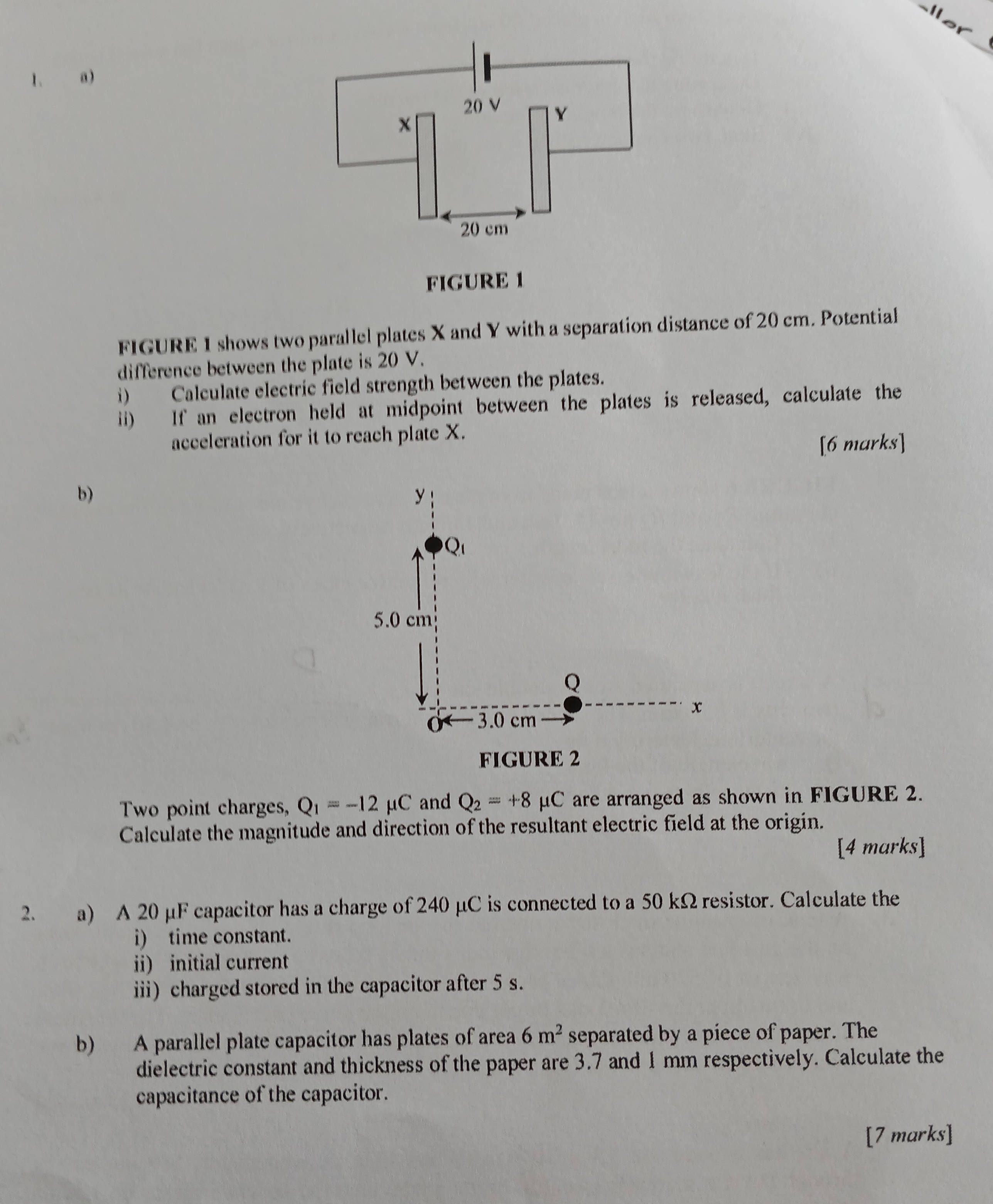 1. a) FIGURE 1 FIGURE 1 shows two parallel | StudyX