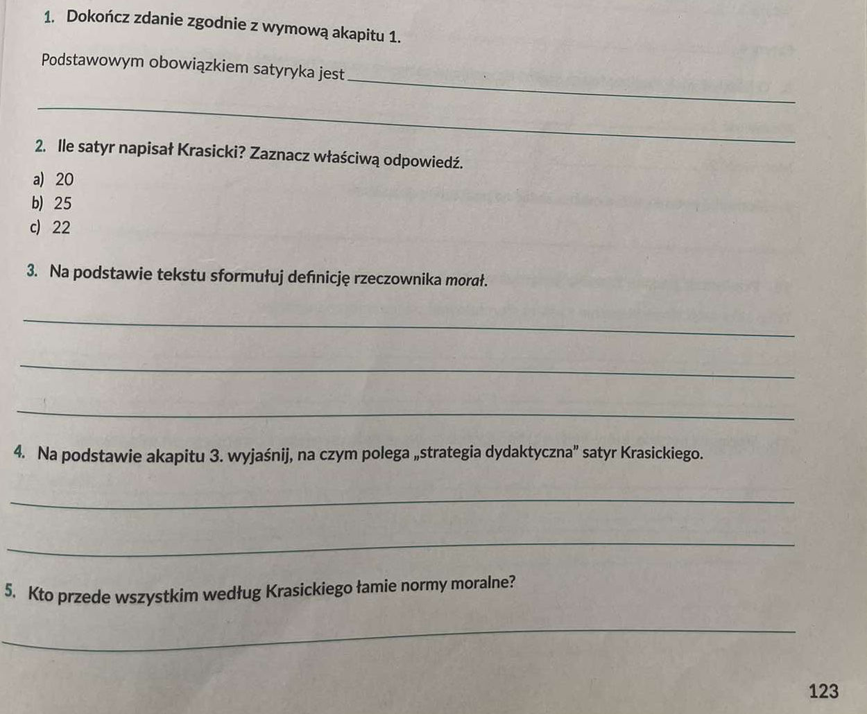 1. Dokończ zdanie zgodnie z wymową akapitu | StudyX