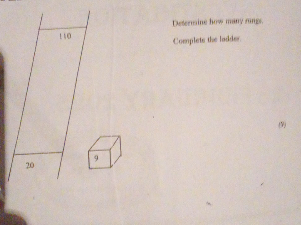 Math Ladder Rung Determine how many rungs. Complete the | StudyX