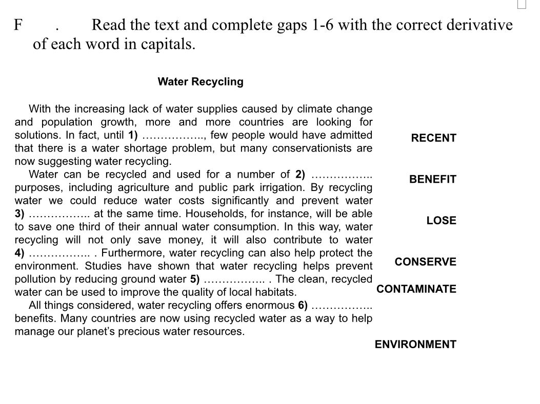 F. Read the text and complete gaps 1-6 with | StudyX