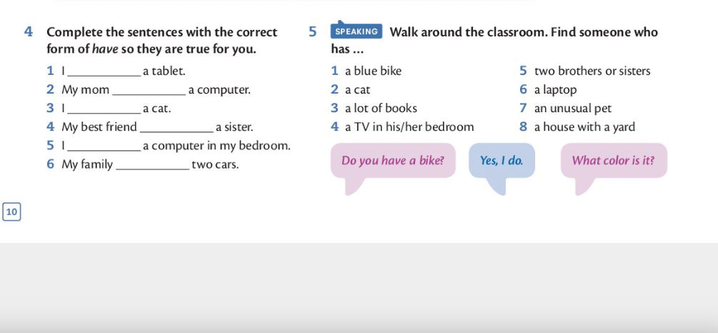 4 Complete the sentences with the correct | StudyX