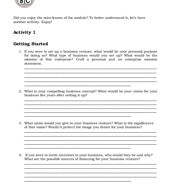 Did you enjoy the mini-lesson of the module? | StudyX