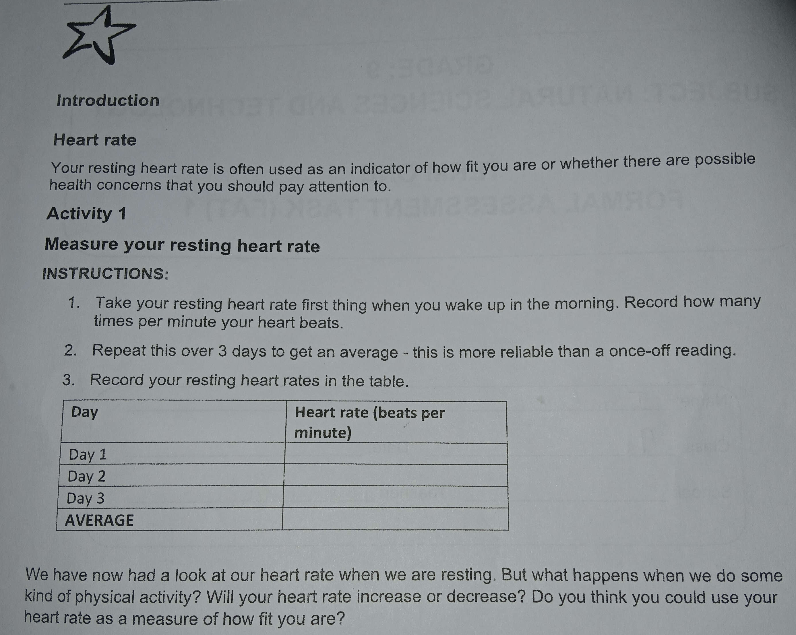 Measure your resting heart rate | StudyX