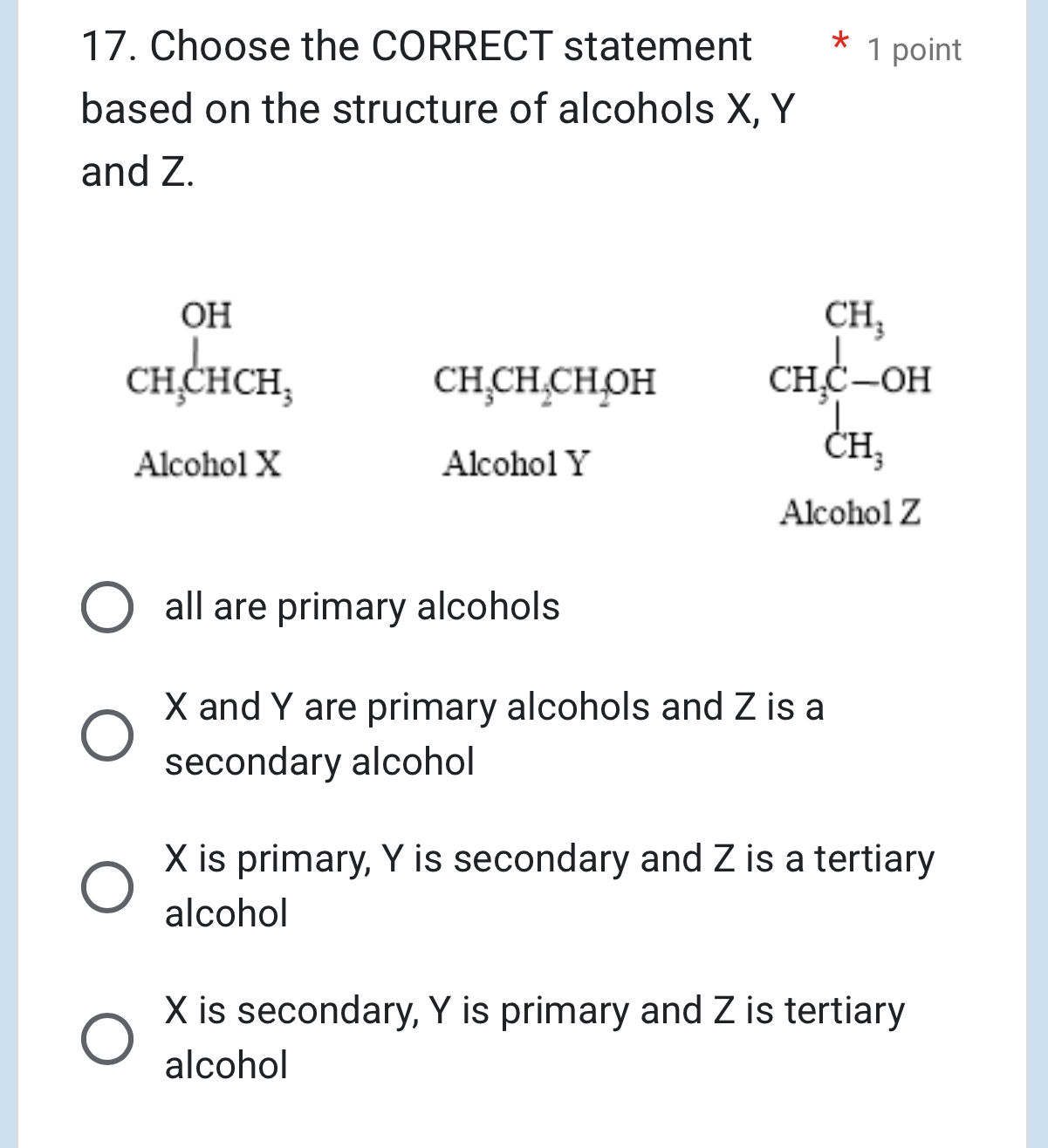 17. Choose the CORRECT statement based on | StudyX