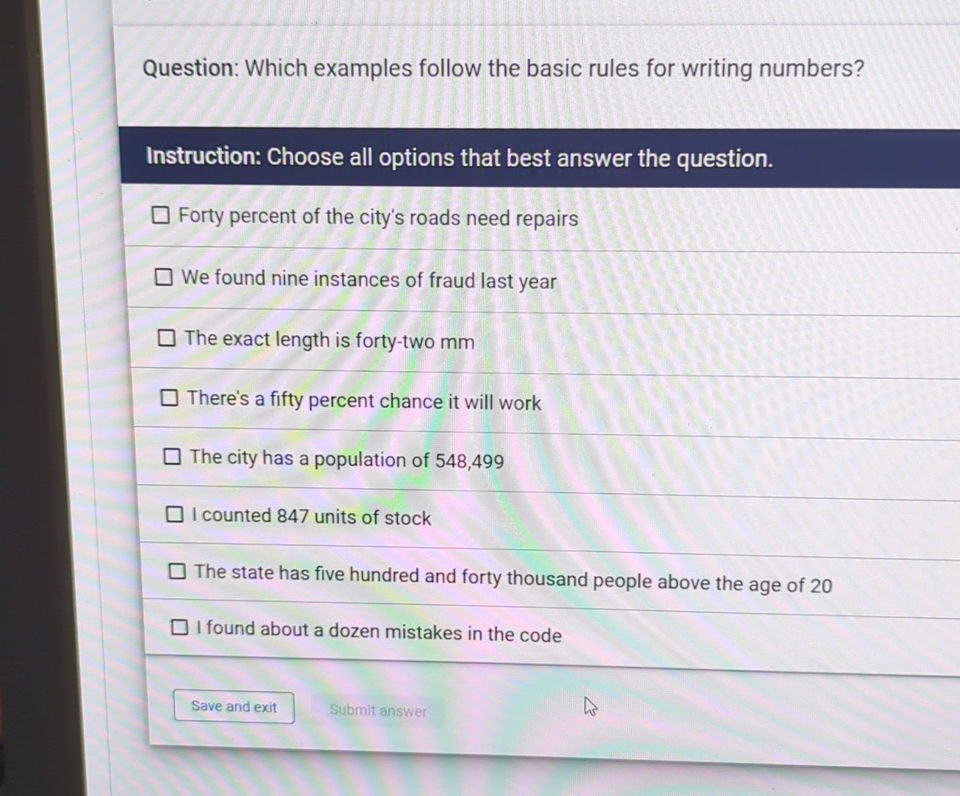 Question: Which examples follow the basic