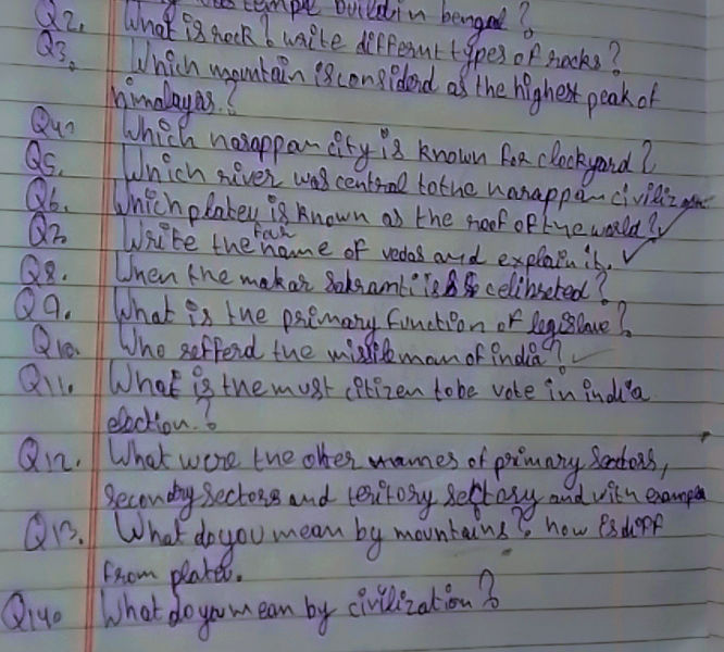 Q3 Rocks Q2. What is rock? Write different types of | StudyX
