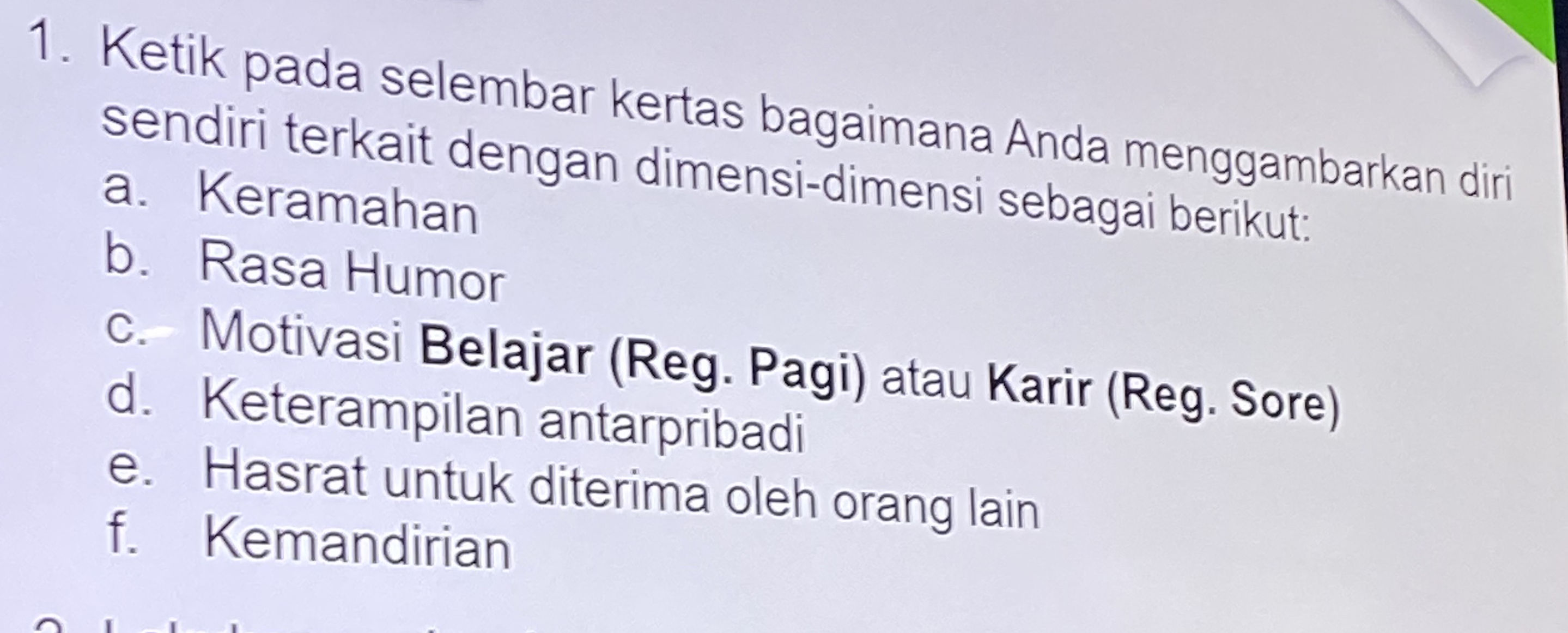 1. Ketik pada selembar kertas bagaimana Anda | StudyX