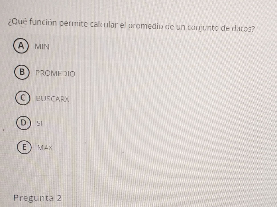 Promedoo ¿Qué función permite calcular el promedio de | StudyX