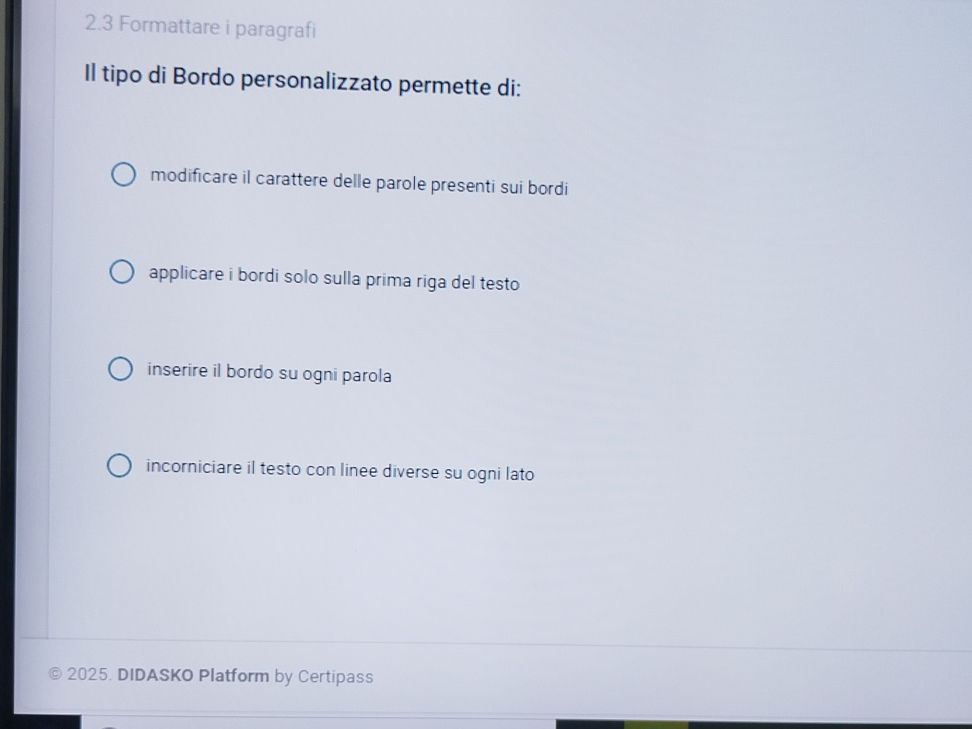 Il Tipo Di Bordo Personalizzato Permette Di