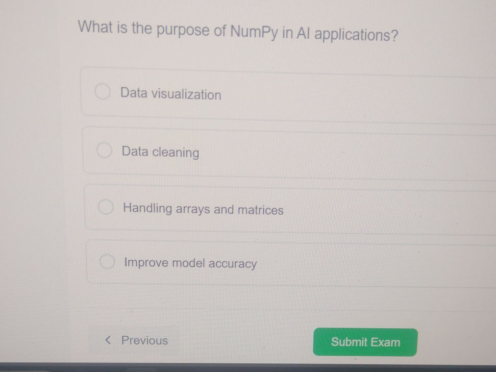 What is the purpose of NumPy in AI