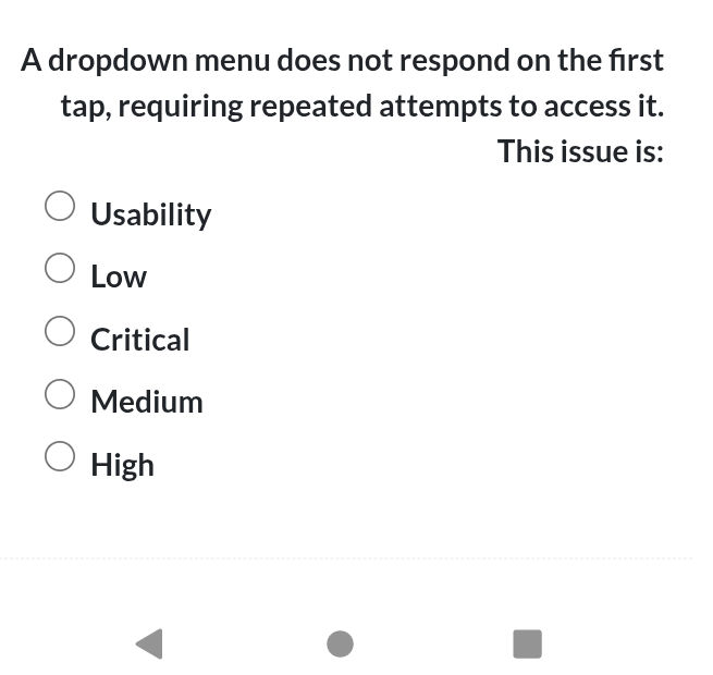 A dropdown menu does not respond on the