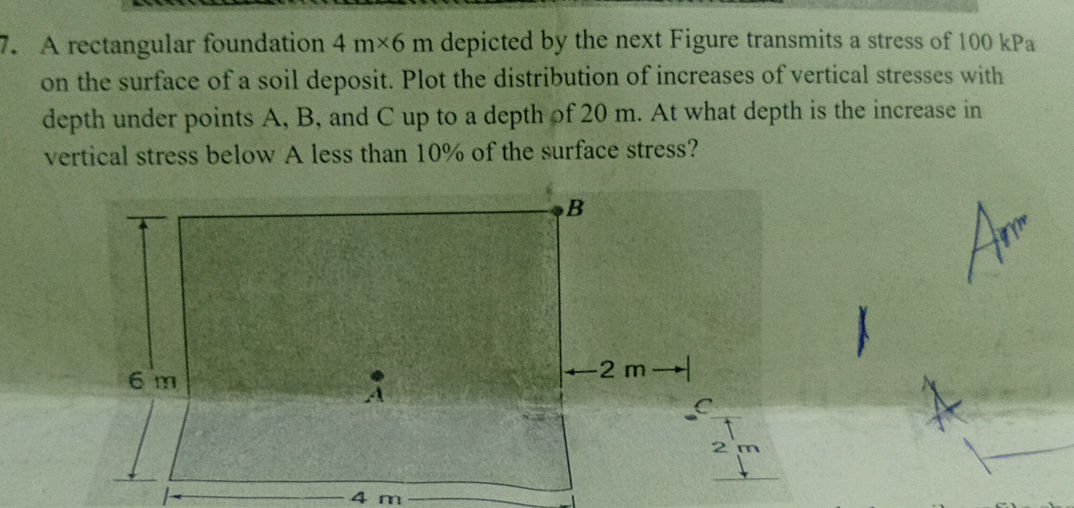 7. A rectangular foundation 4 m×6 m depicted | StudyX