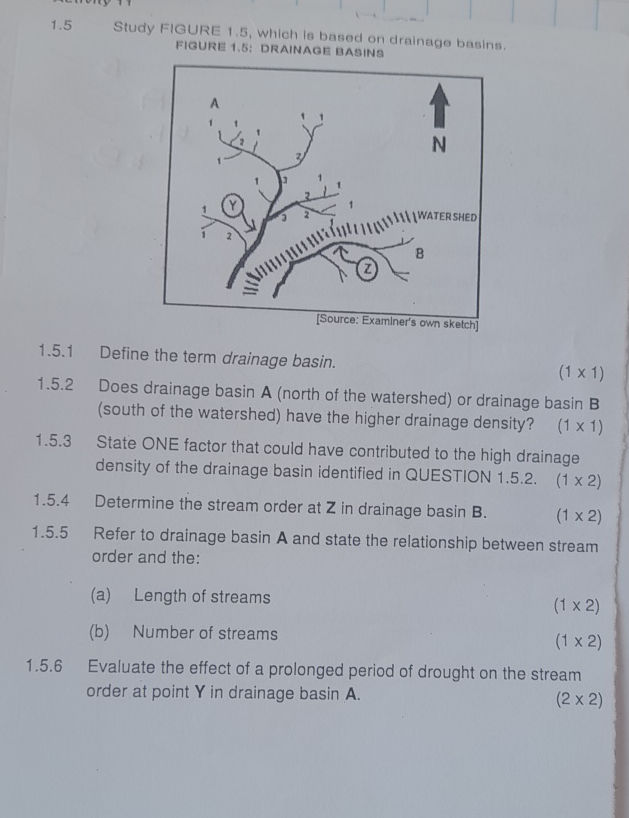 Study FIGURE 1.5, which is based on drainage | StudyX