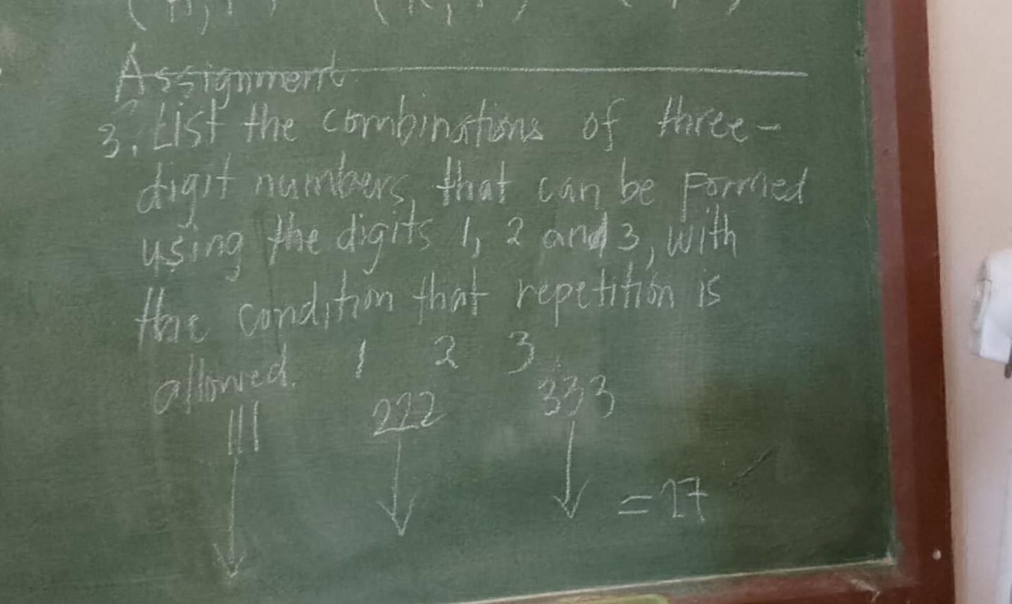 3. List the combinations of three-digit | StudyX