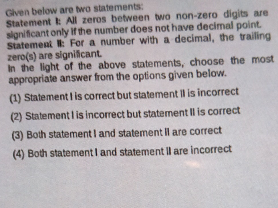 Given below are two statements: Statement | StudyX