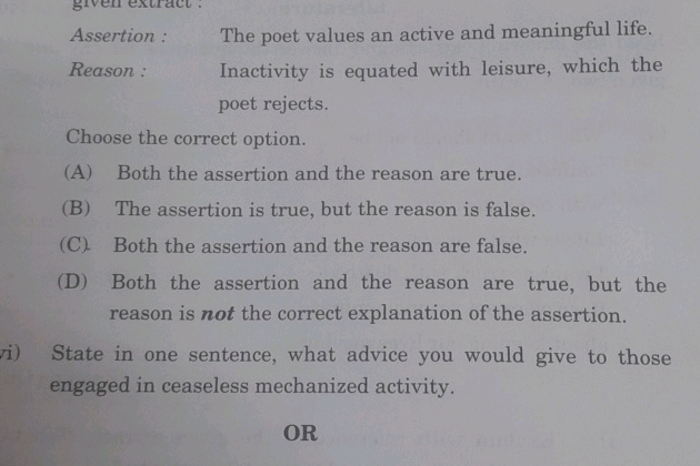 Assertion: The poet values an active and