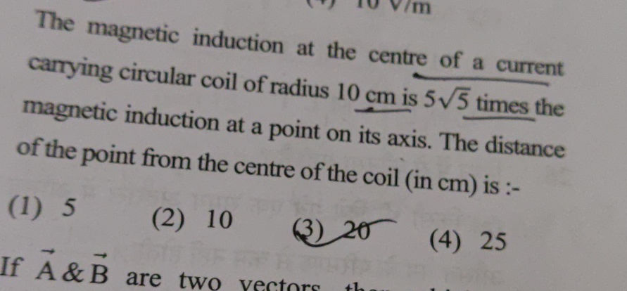 The magnetic induction at the centre of a | StudyX