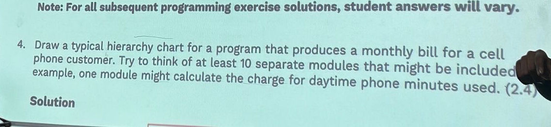 Daytime Phone Example Draw a typical hierarchy chart for a program