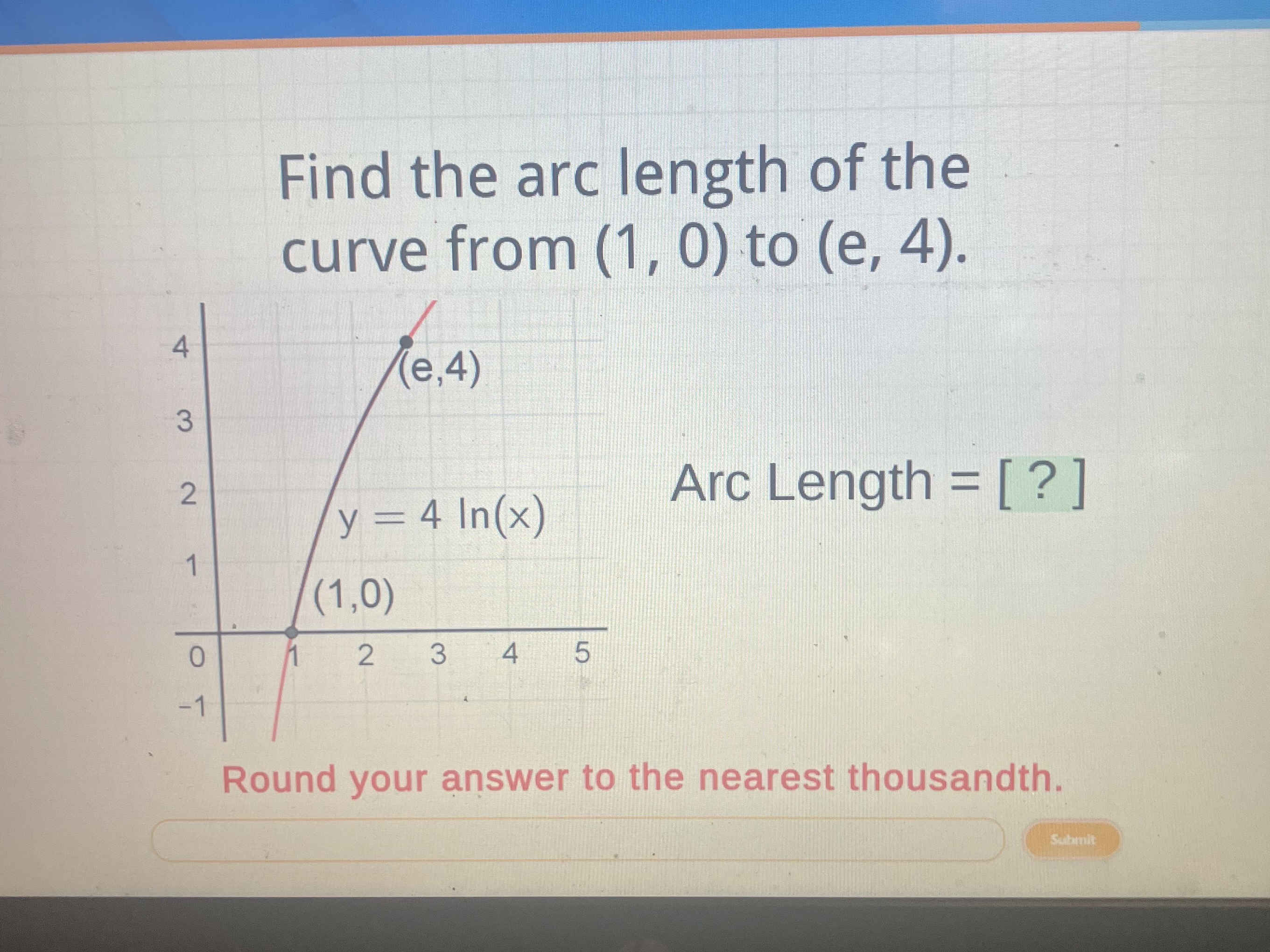 Find the arc length of the curve from (1, 0) | StudyX