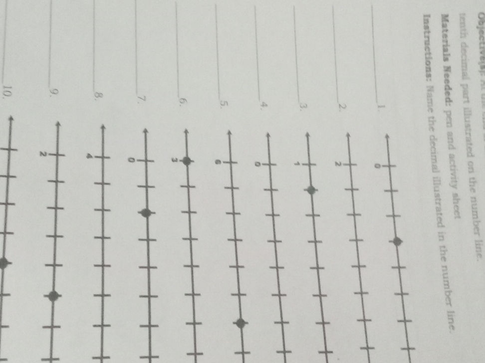 Instructions: Name the decimal illustrated | StudyX