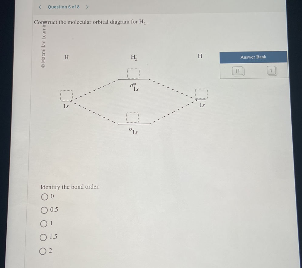 Construct the molecular orbital diagram for | StudyX