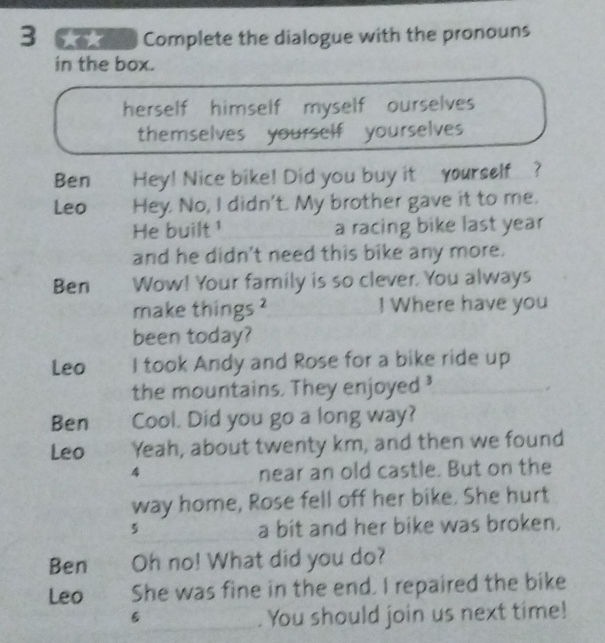 3 Complete the dialogue with the pronouns in | StudyX