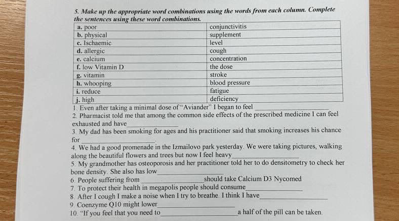 5. Make up the appropriate word combinations | StudyX