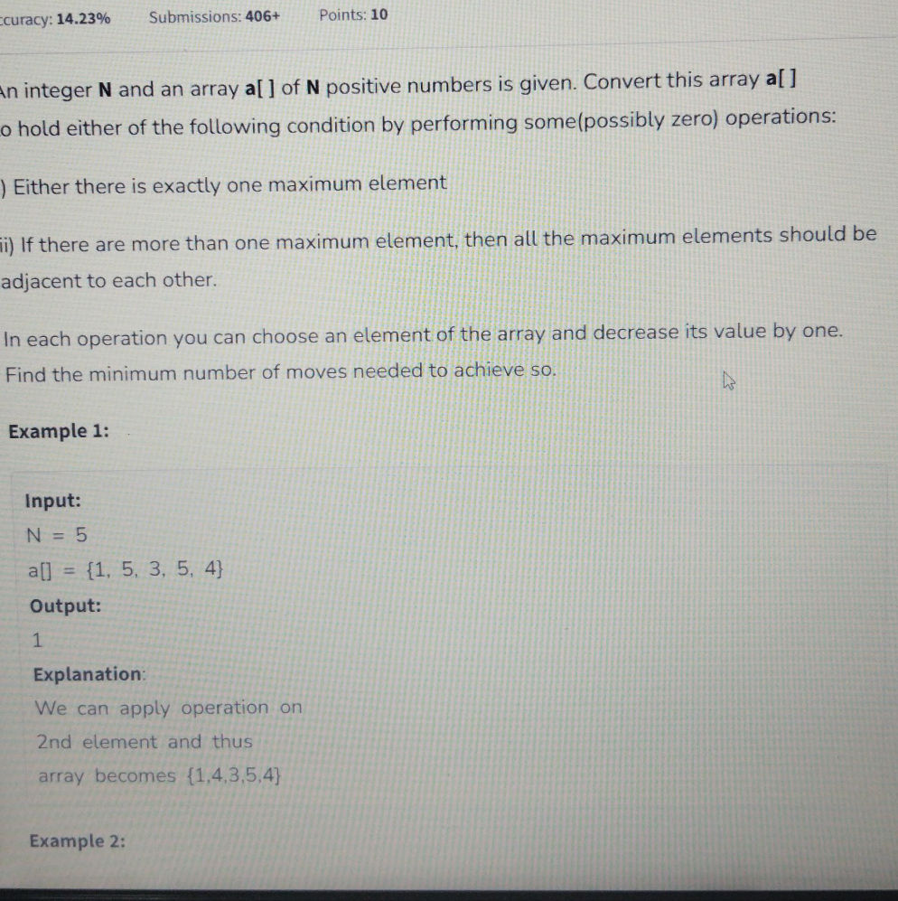 An integer N and an array a[] of N positive | StudyX