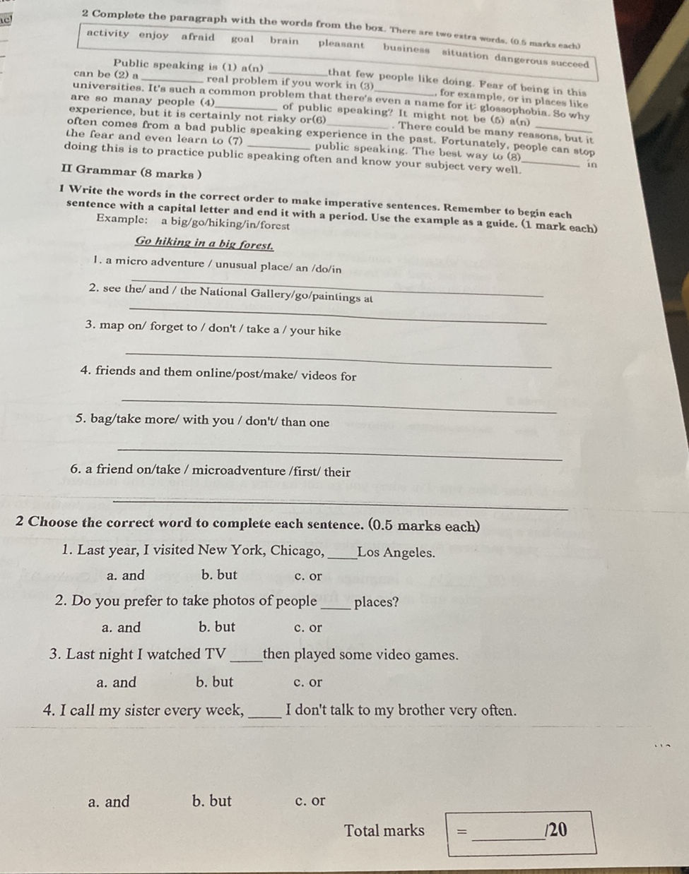 2 Complete the paragraph with the words from | StudyX