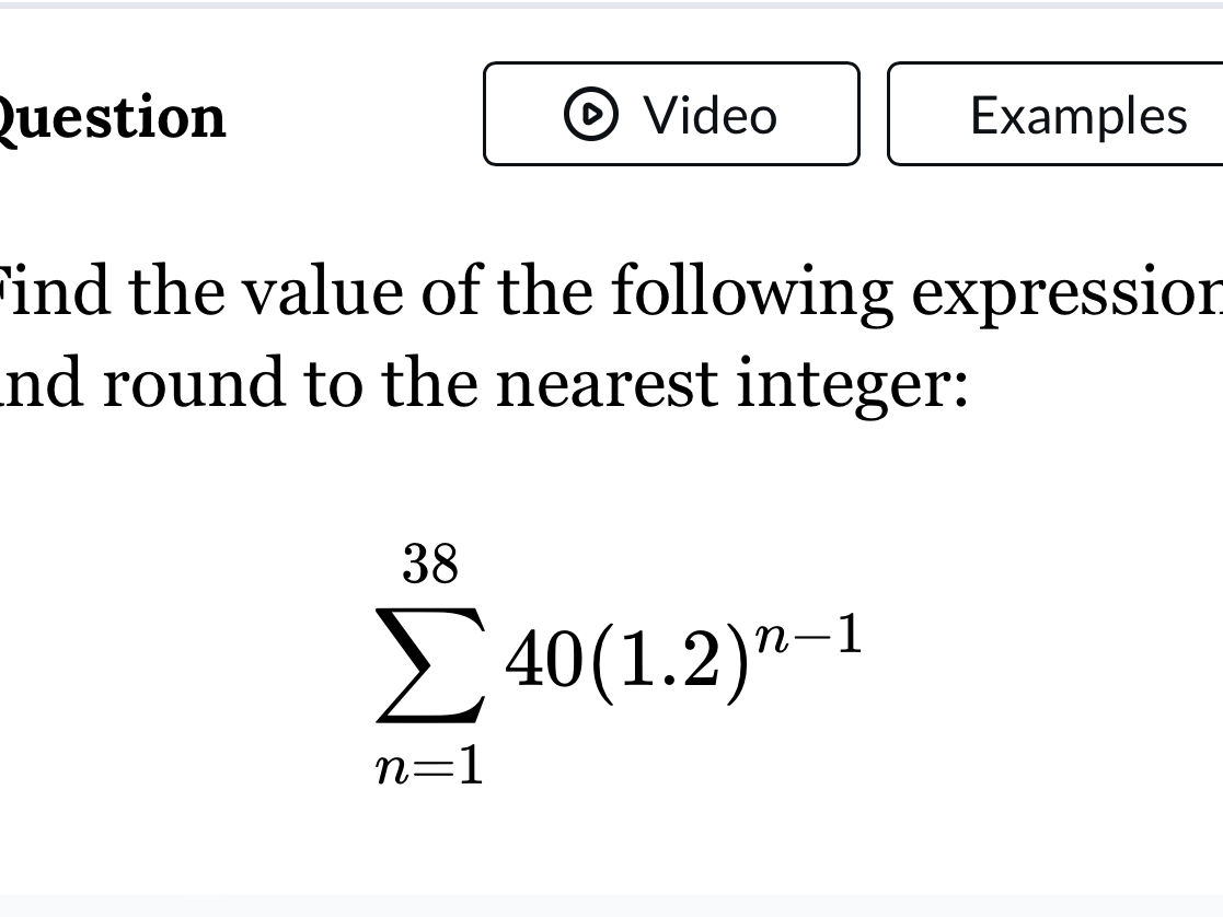 Finding First Expression Find the value of the following expression