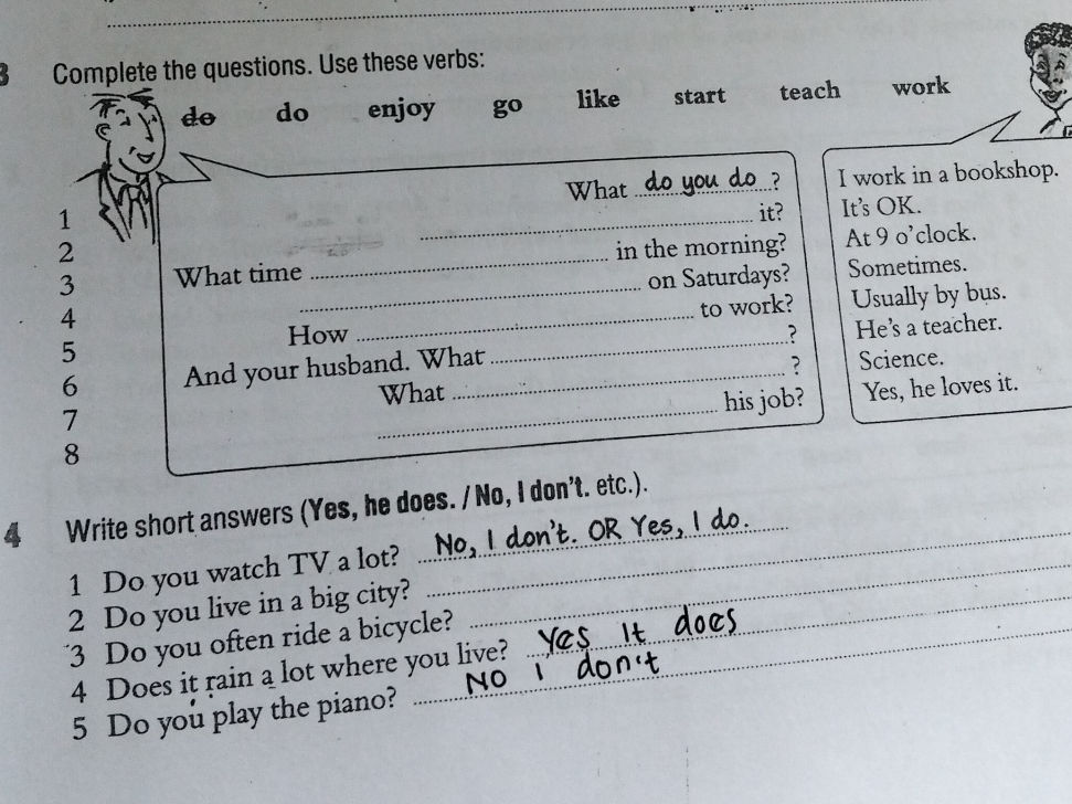 3 Complete the questions. Use these verbs: | StudyX