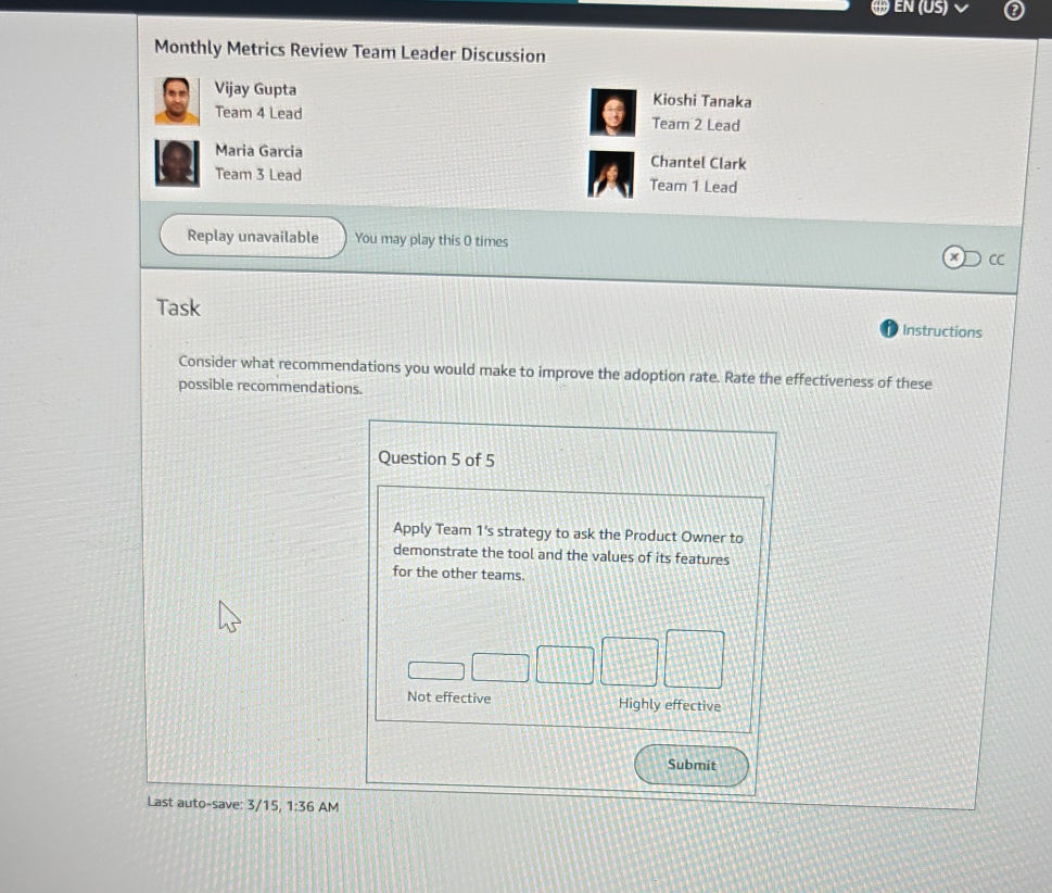 Question 5 of 5 Apply Team 1's strategy to | StudyX