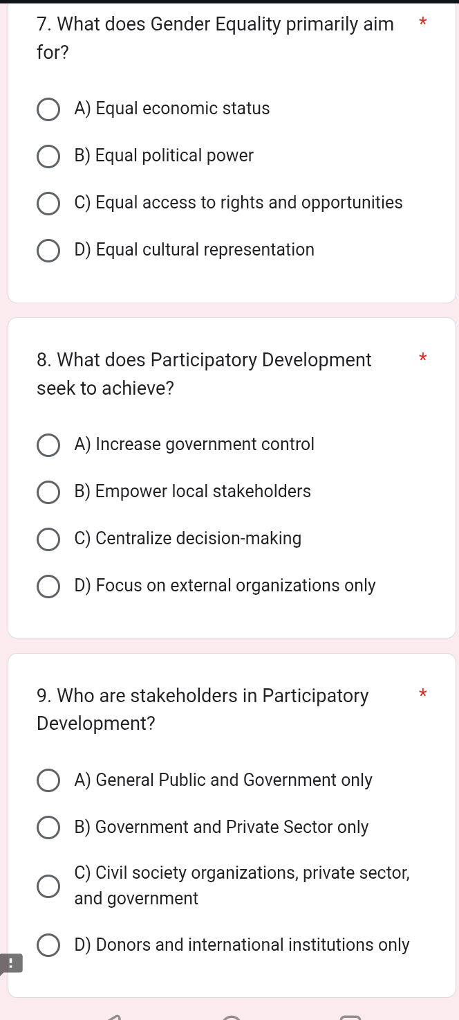 7. What does Gender Equality primarily aim | StudyX