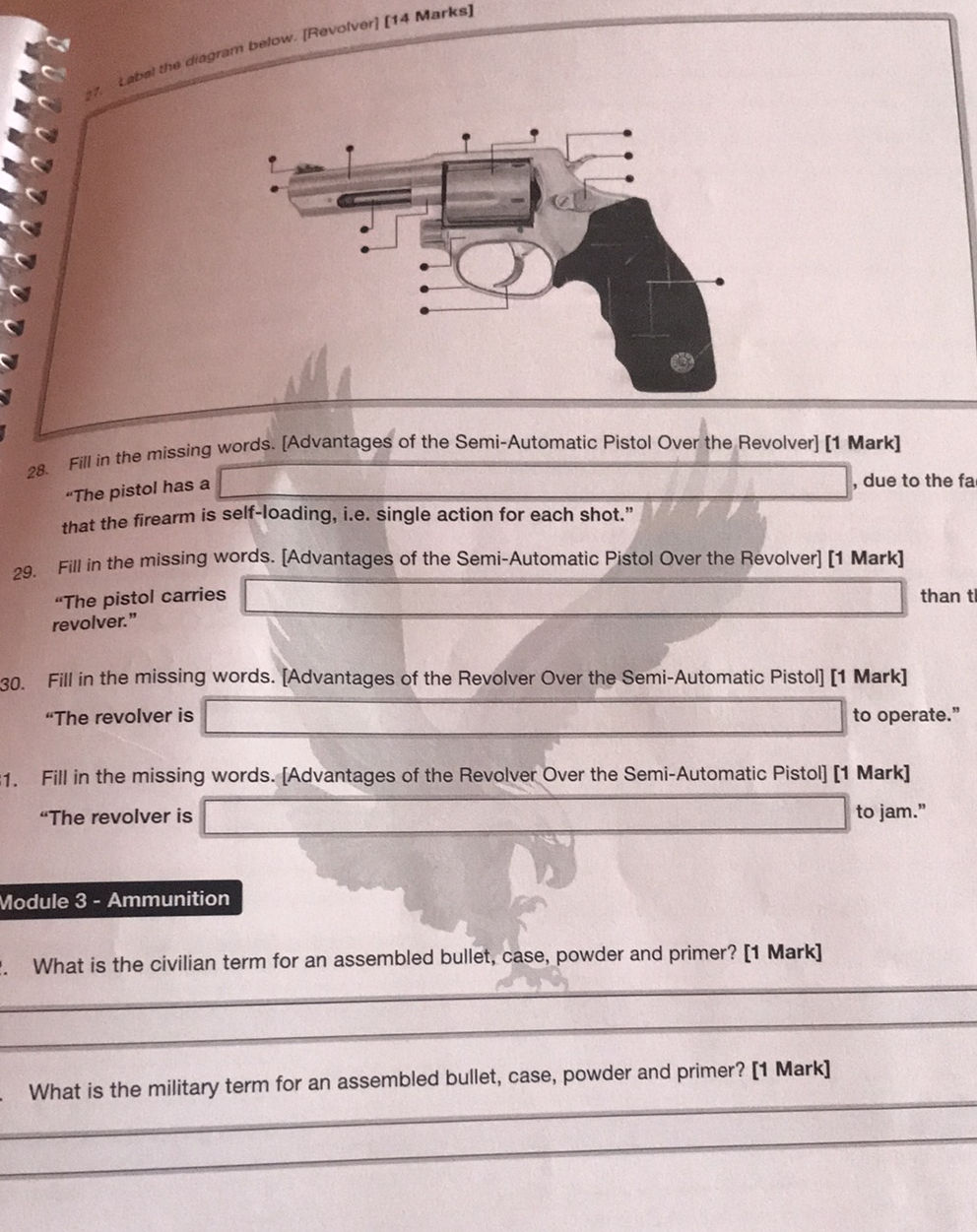 27. Label the diagram below. [Revolver] [14 | StudyX