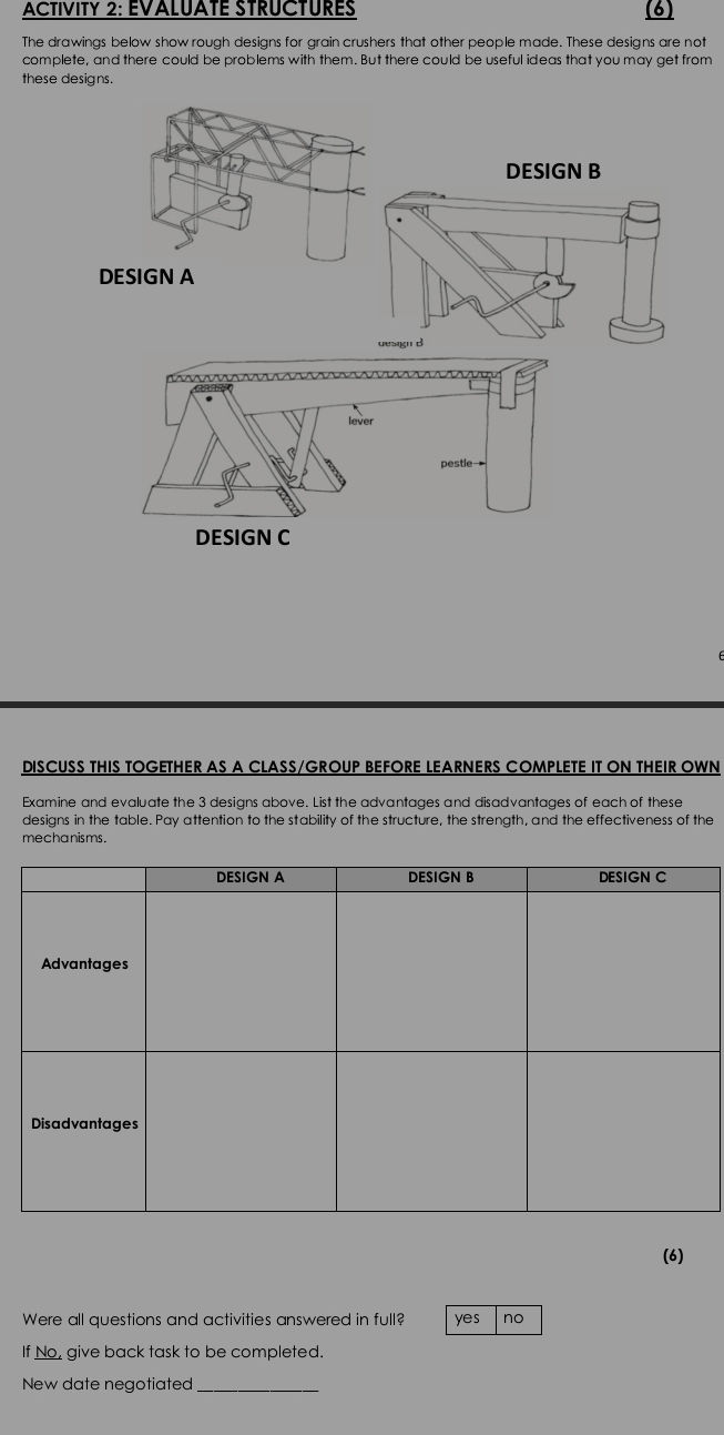 ACTIVITY 2: EVALUATE STRUCTURES The | StudyX
