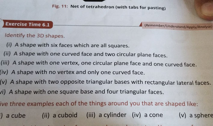 Identify the 3D shapes. (i) A shape with | StudyX