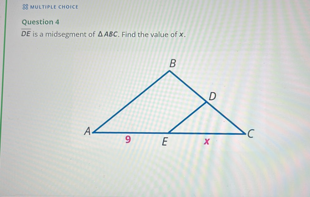 Which Of The Following Is The Midsegment Of Abc