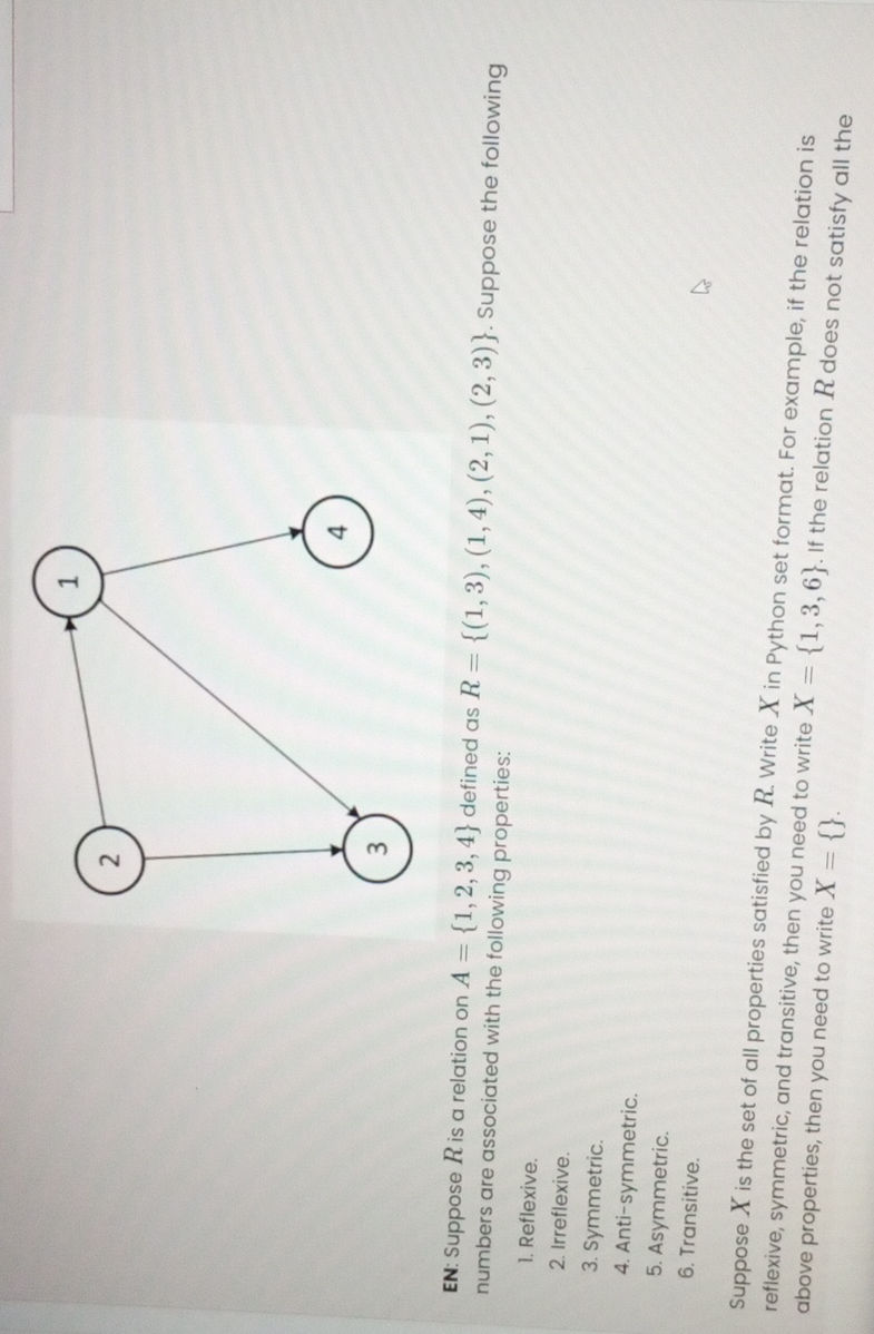 EN: Suppose R is a relation on A = {1, 2, 3, | StudyX