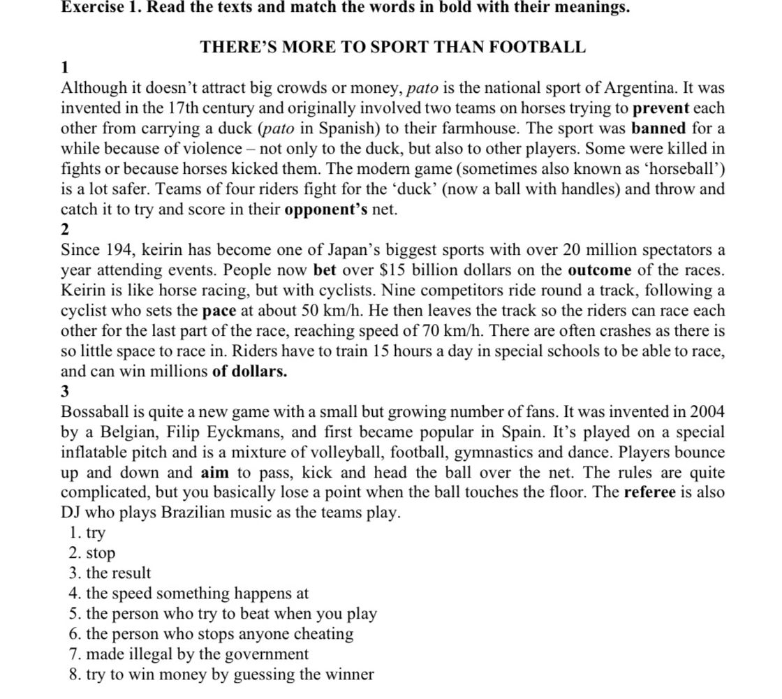 Textscb B Exercise 1. Read the texts and match the | StudyX
