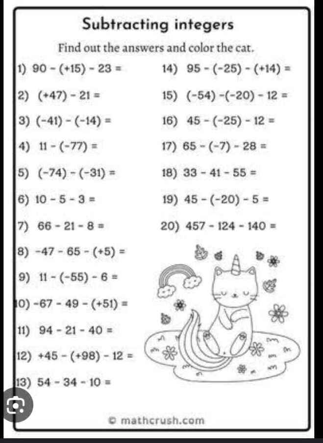 Subtracting integers Find out the answers | StudyX