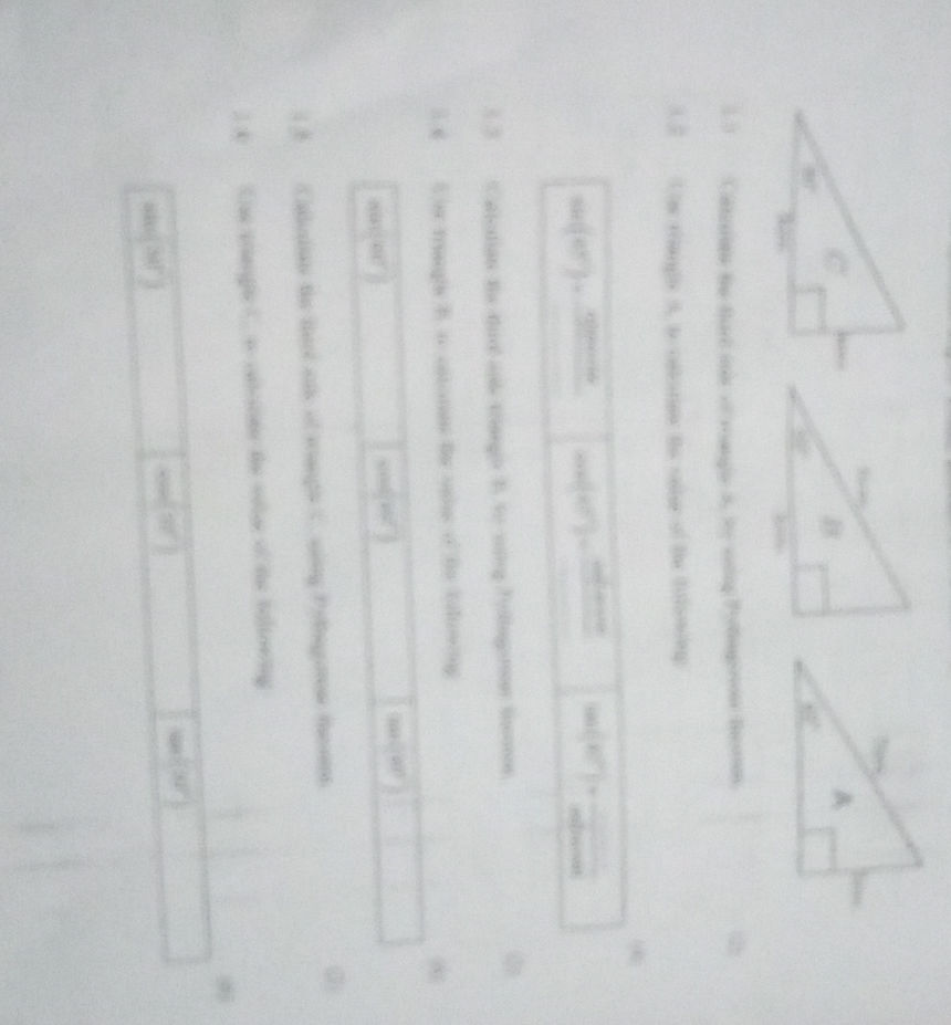 1.1 Calculate the first side of triangle A | StudyX