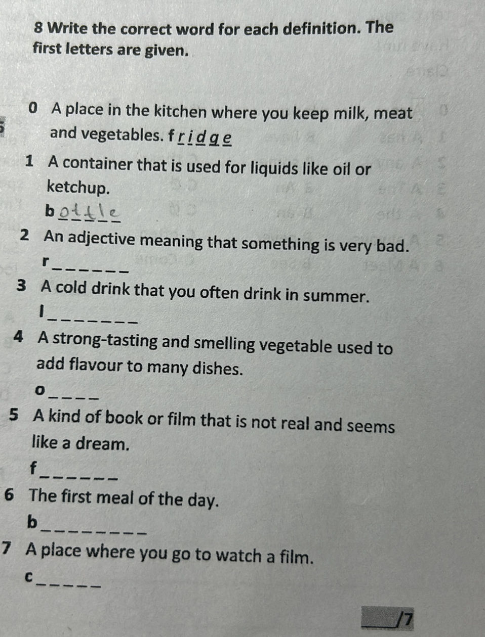 Write The Correct Word For Each Definition studyx.ai