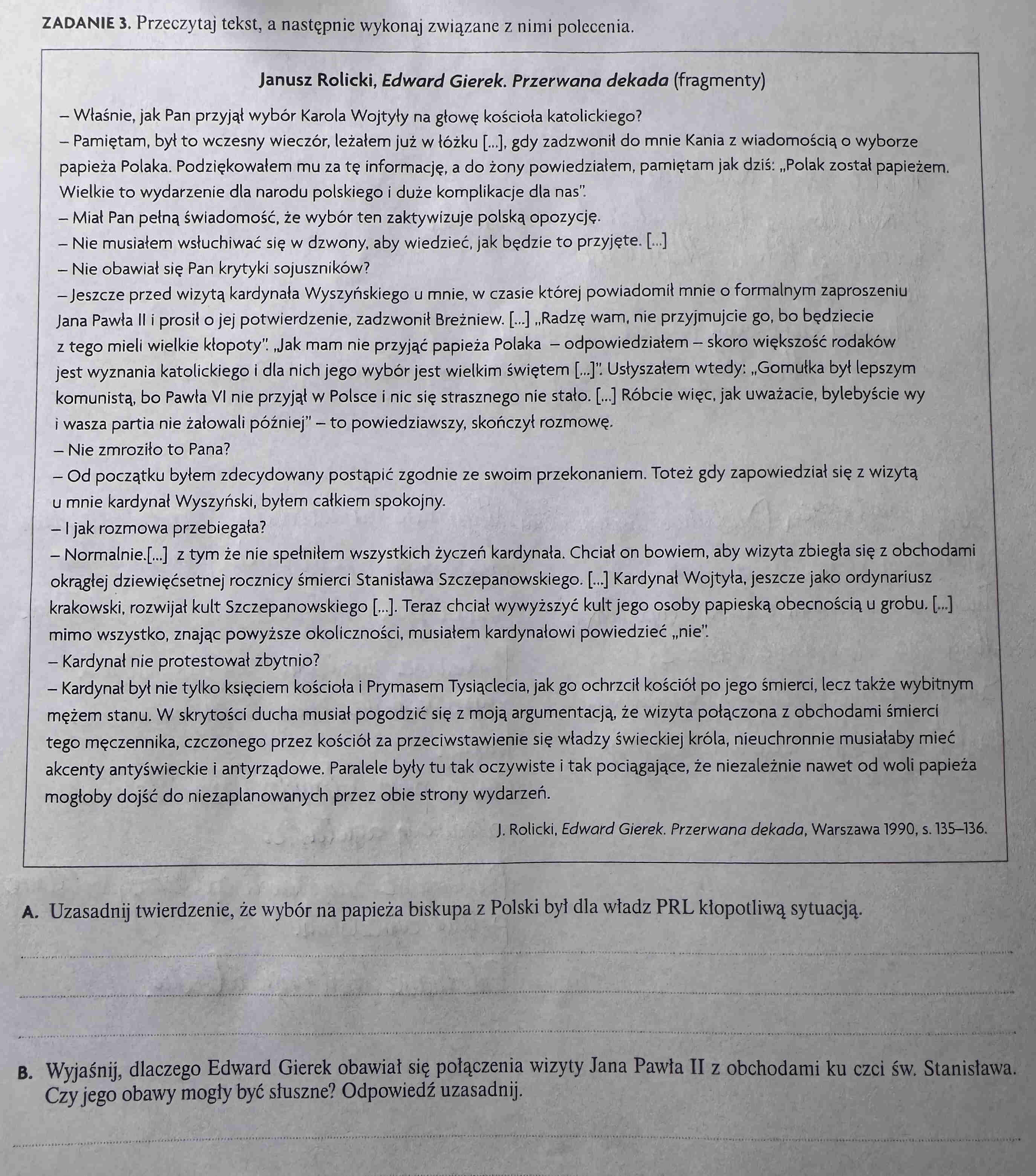 ZADANIE 3. Przeczytaj tekst, a następnie | StudyX