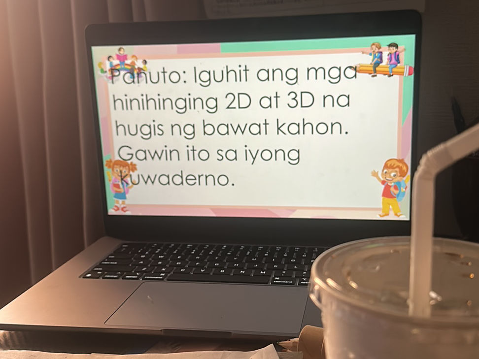 Panuto: Iguhit ang mga hinihinging 2D at 3D | StudyX