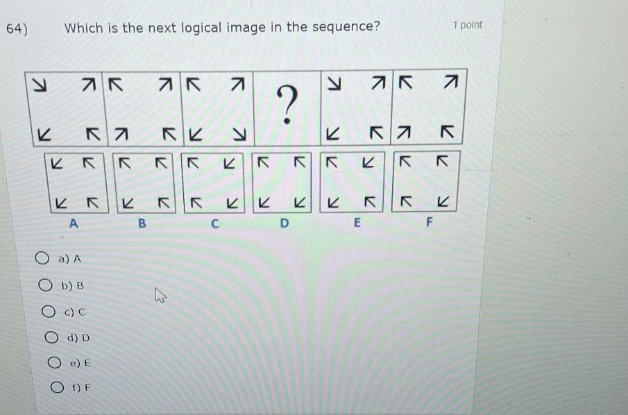 64) Which is the next logical image in the | StudyX