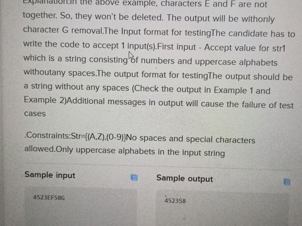 The Input format for testing: The candidate | StudyX